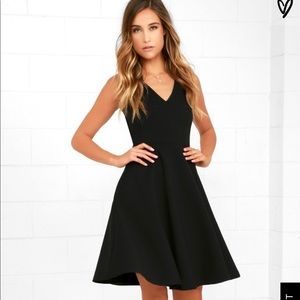 Hello World Black Midi Dress